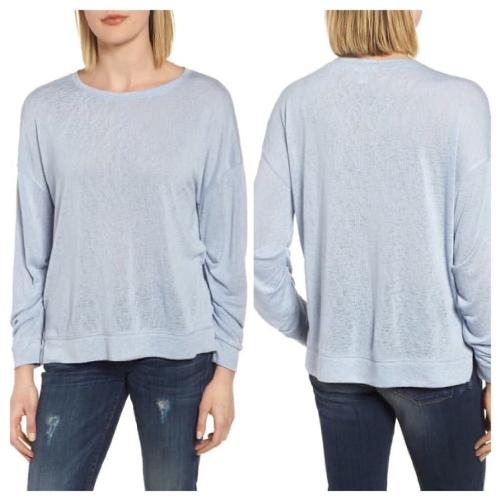Caslon Tuck Sleeve Sweatshirt Size Lg